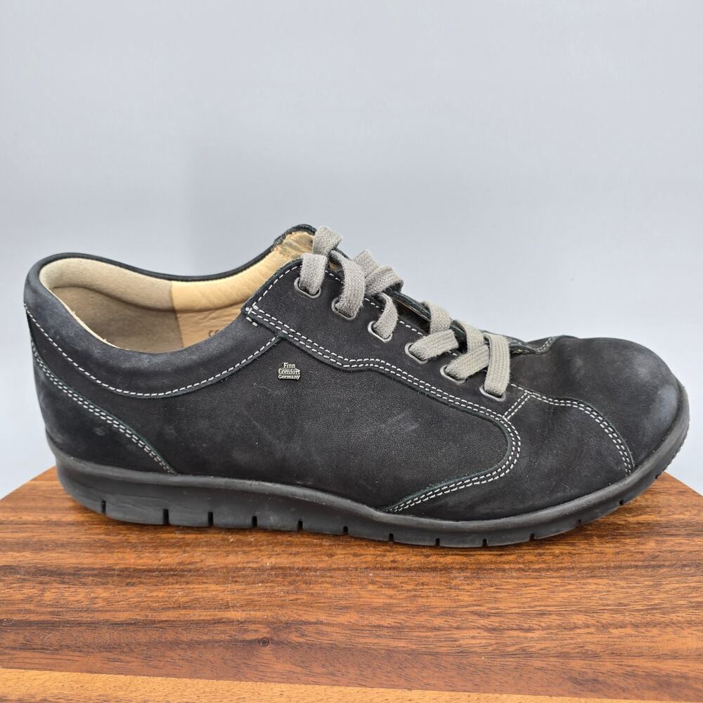 Finn Comfort Chennai Shoes Mens 10.5 US / 10 UK Black Leather Orthotic Casual